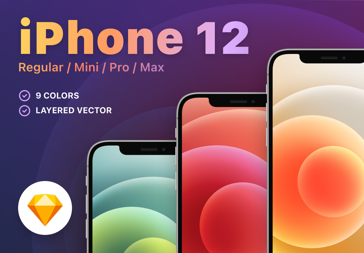 iPhone 12 pro mockup 样机sketch素材下载